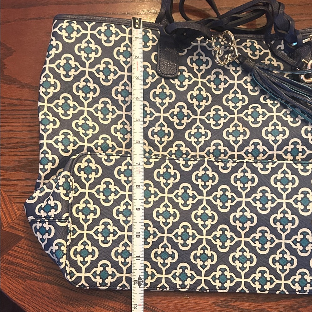 Brighton Navy and Cream Patterned Tote - Picture 14 of 16